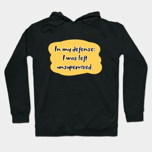 In my defense: i was left unsupervised. Hoodie